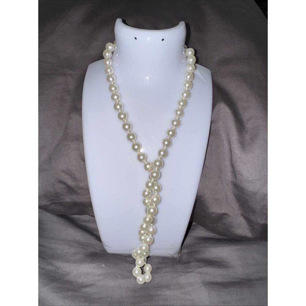 -NECKLACE Faux Pearls Cream Color 22” Long Very Pretty